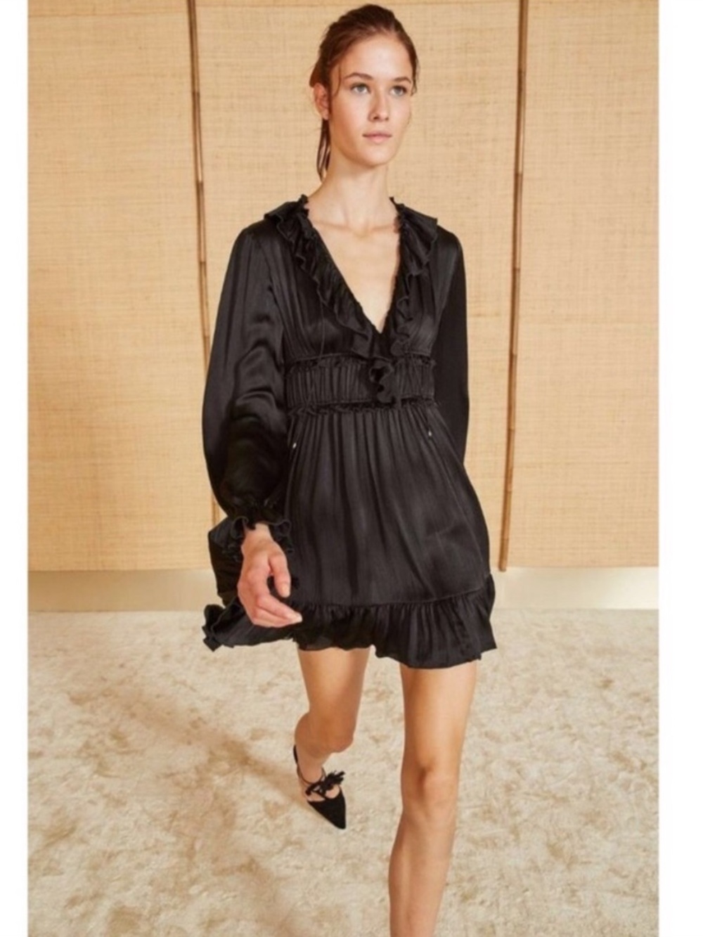 Ulla Johnson Callista Silk Crinkle Mini Dress